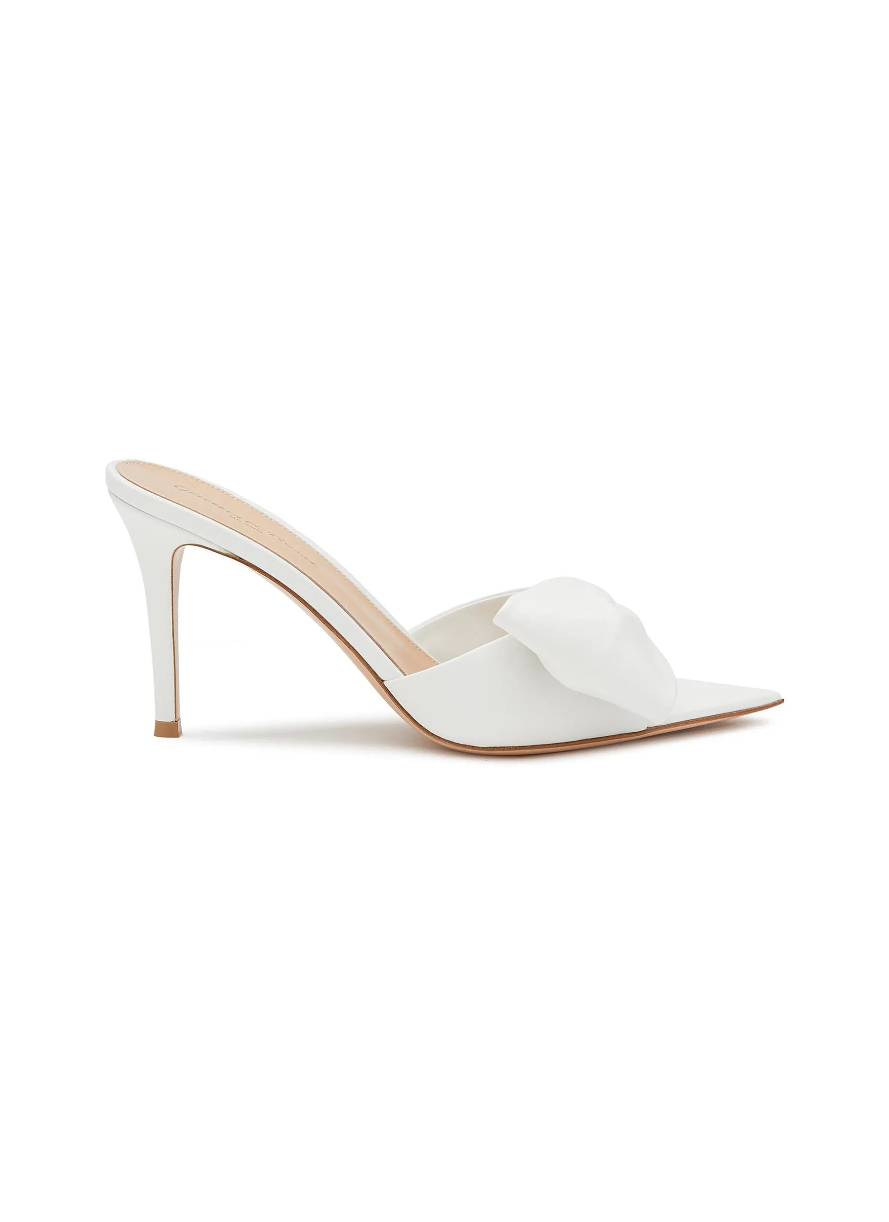 -----------GIANVITO ROSSI ---- ------------ ----85 Half Bow Leather Heeled Sandals --