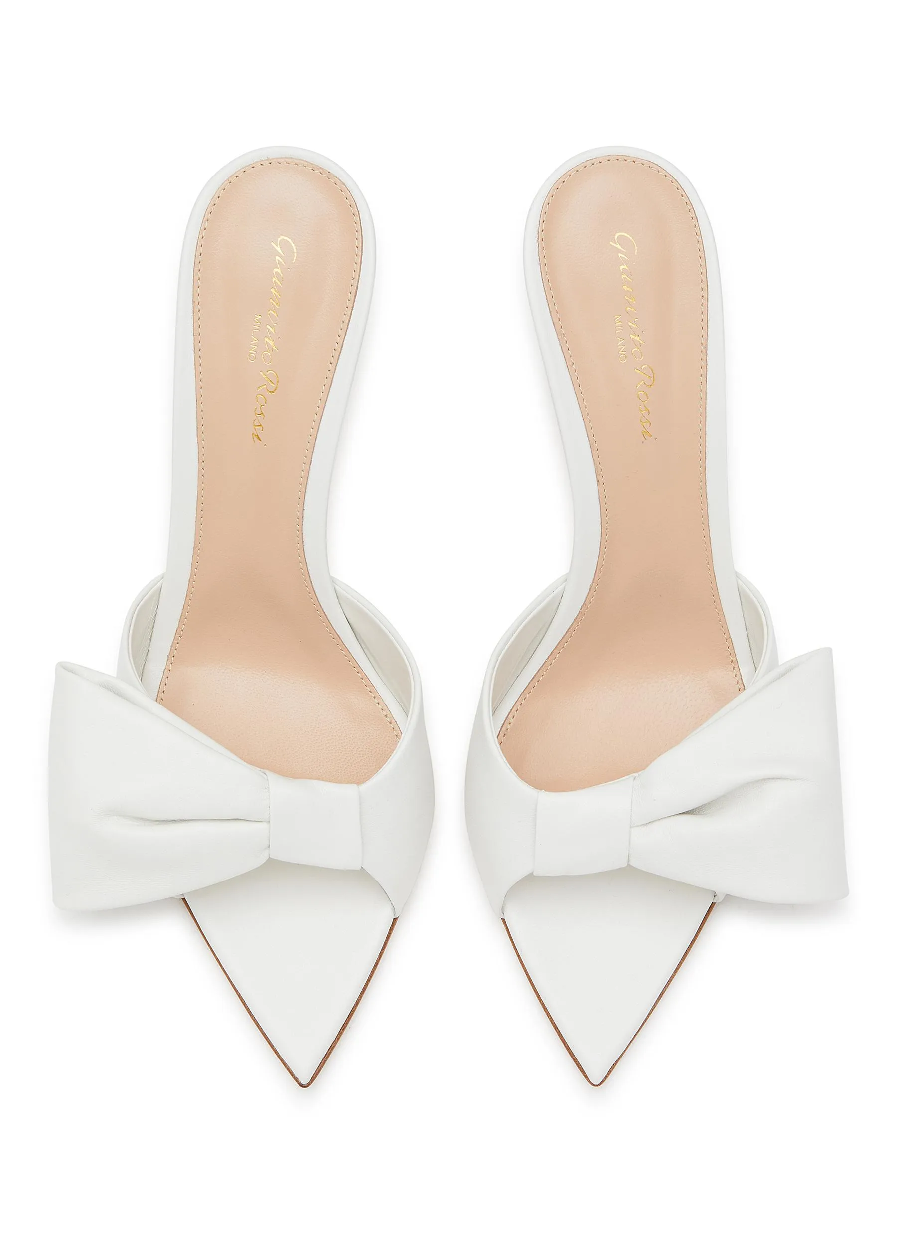 -----------GIANVITO ROSSI ---- ------------ ----85 Half Bow Leather Heeled Sandals --