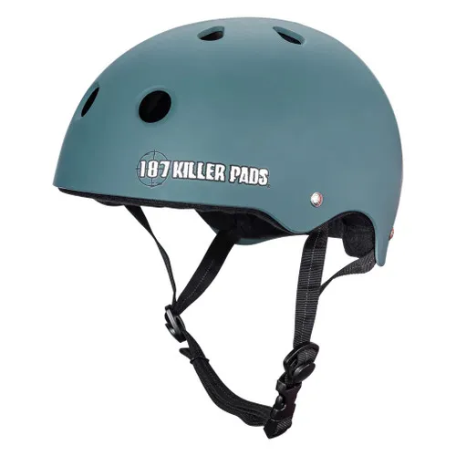 187 Skateboard Helmet Pro Skate w/ Sweatsaver Liner Stone Blue Size S