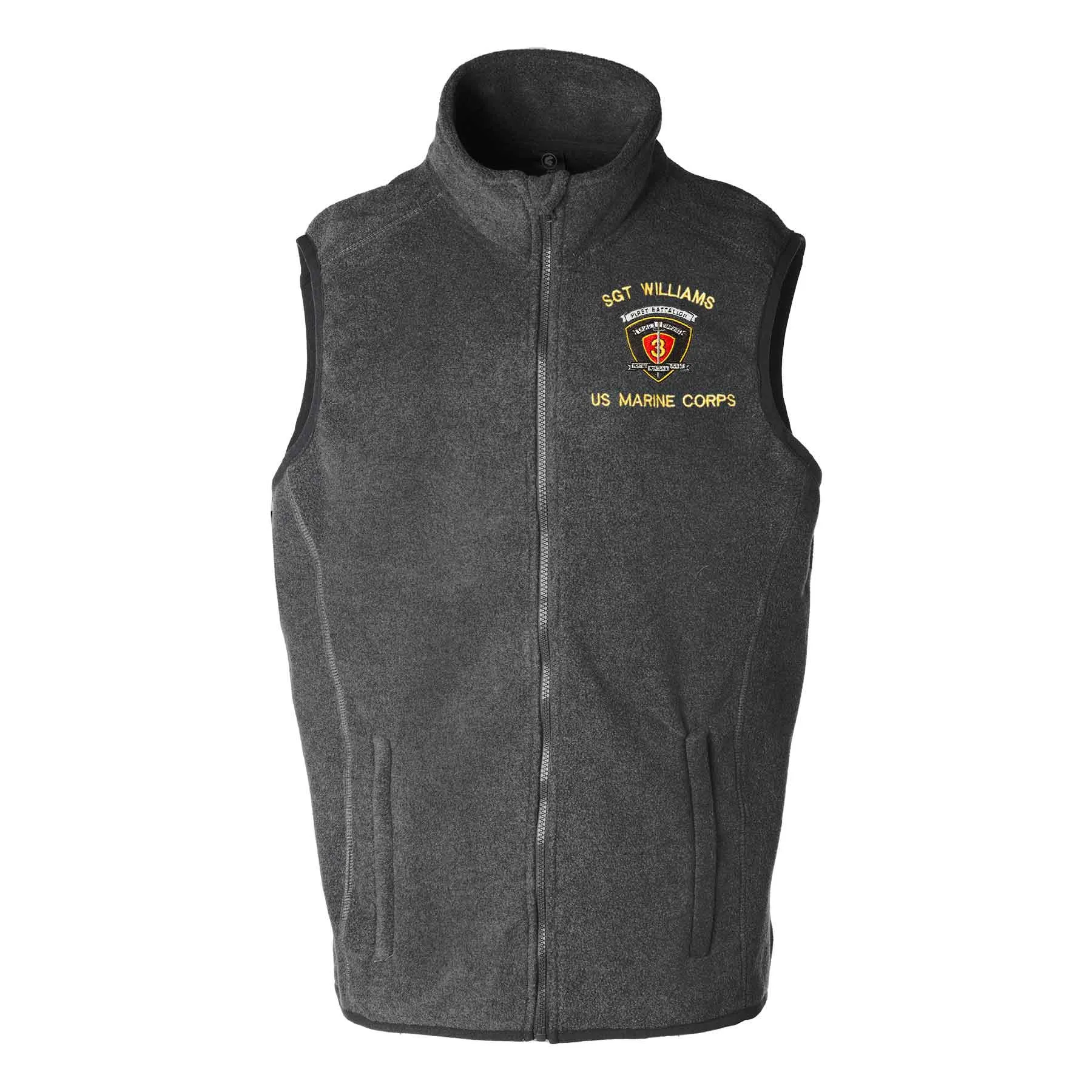 1st Battalion 3rd Marines Embroidered Fleece Vest