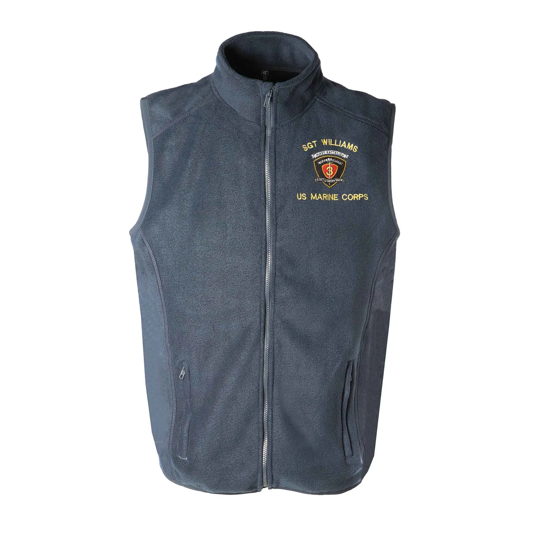 1st Battalion 3rd Marines Embroidered Fleece Vest