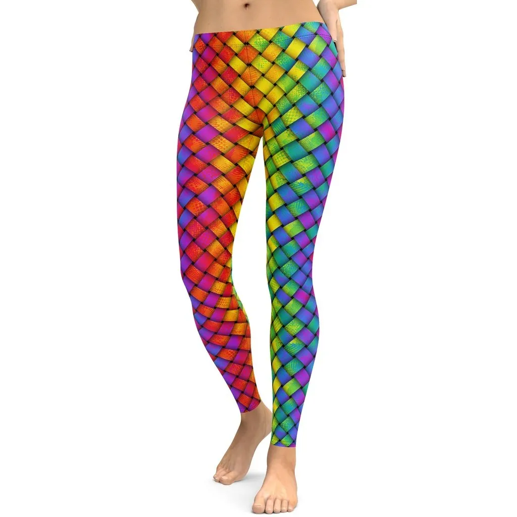 3D Rainbow Pattern Leggings