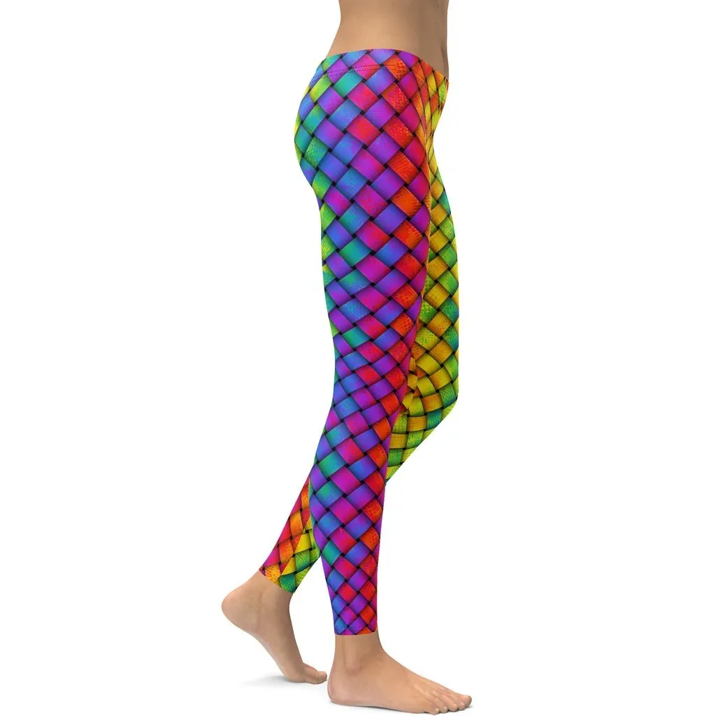 3D Rainbow Pattern Leggings