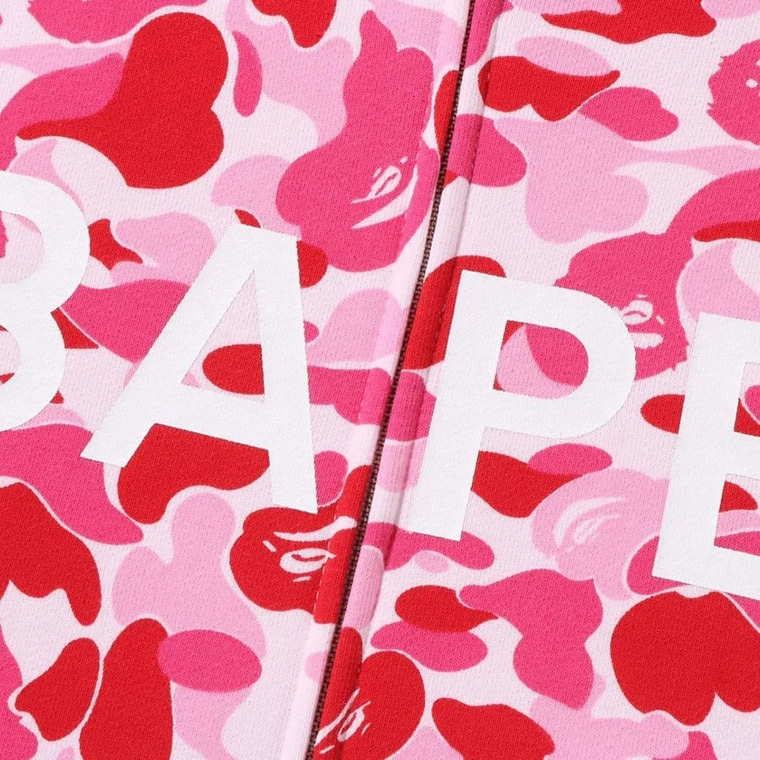 A Bathing Ape Men ABC Camo Bape Full Zip Hoodie (pink)