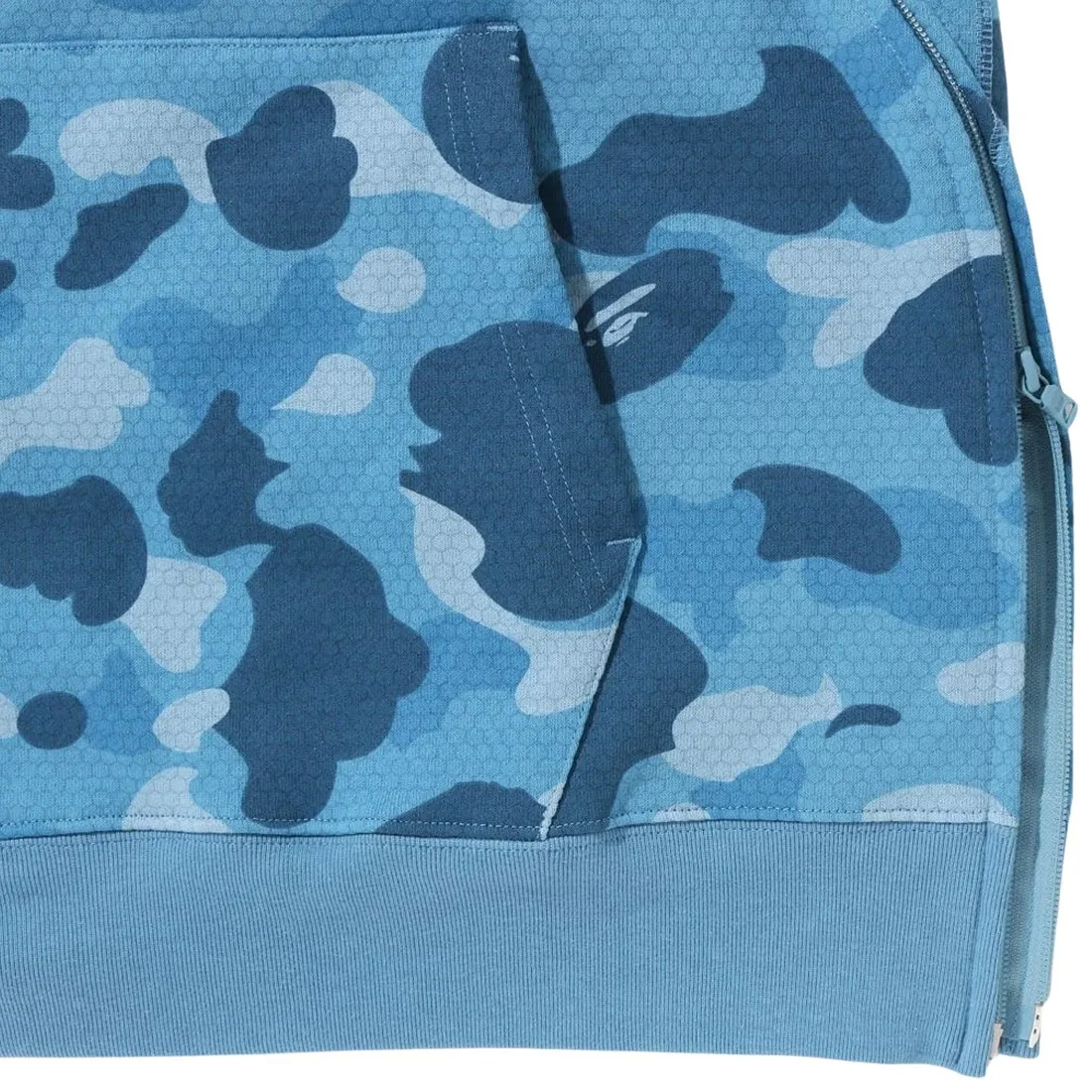 A Bathing Ape Men Honeycomb Camo Shark Full Zip Hoodie (blue)