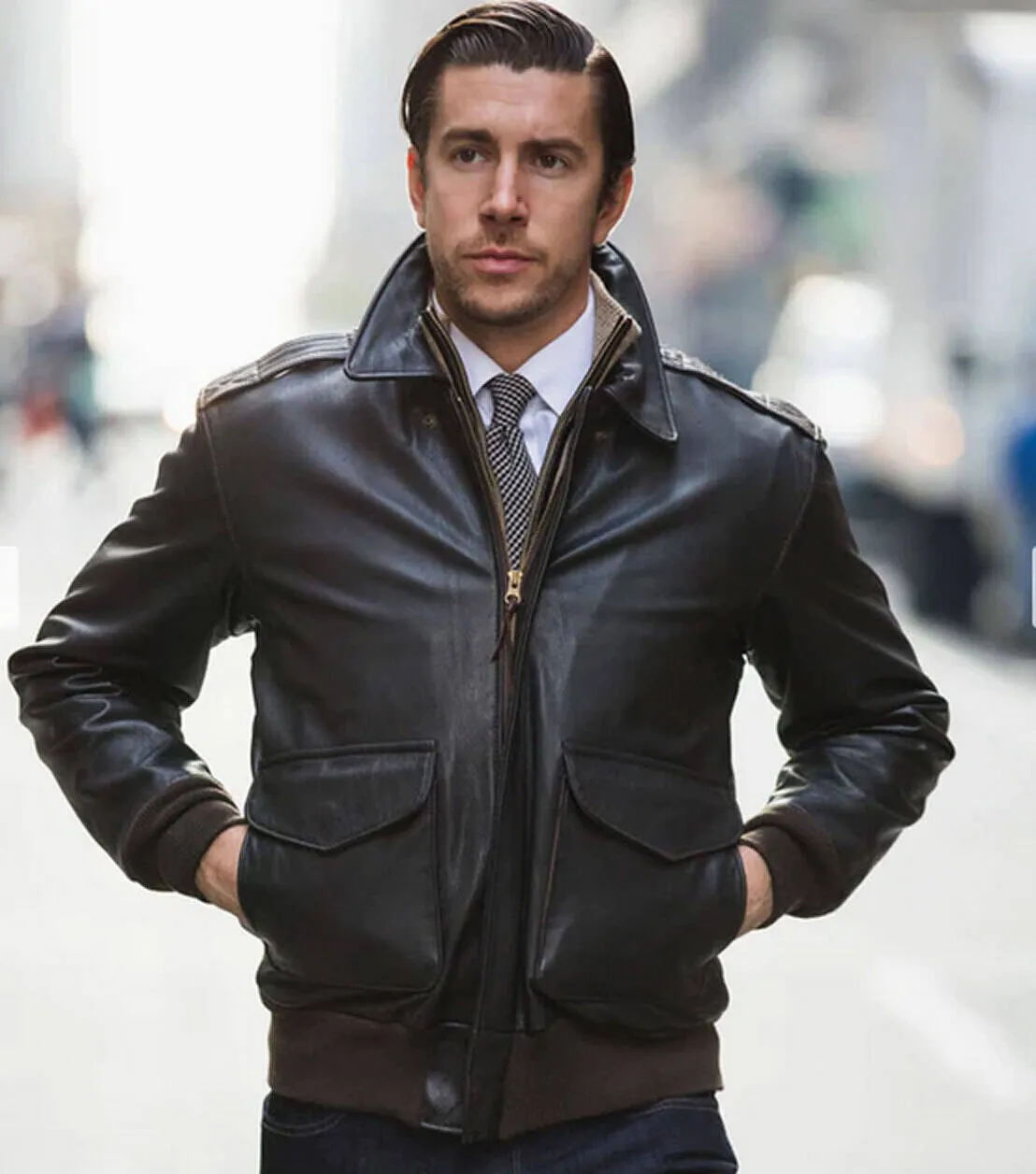 A2 men's brown pilot leather jacket cockpit'usa \z 21v41\