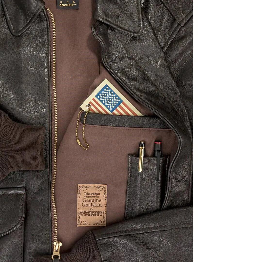 A2 men's brown pilot leather jacket cockpit'usa \z 21v41\