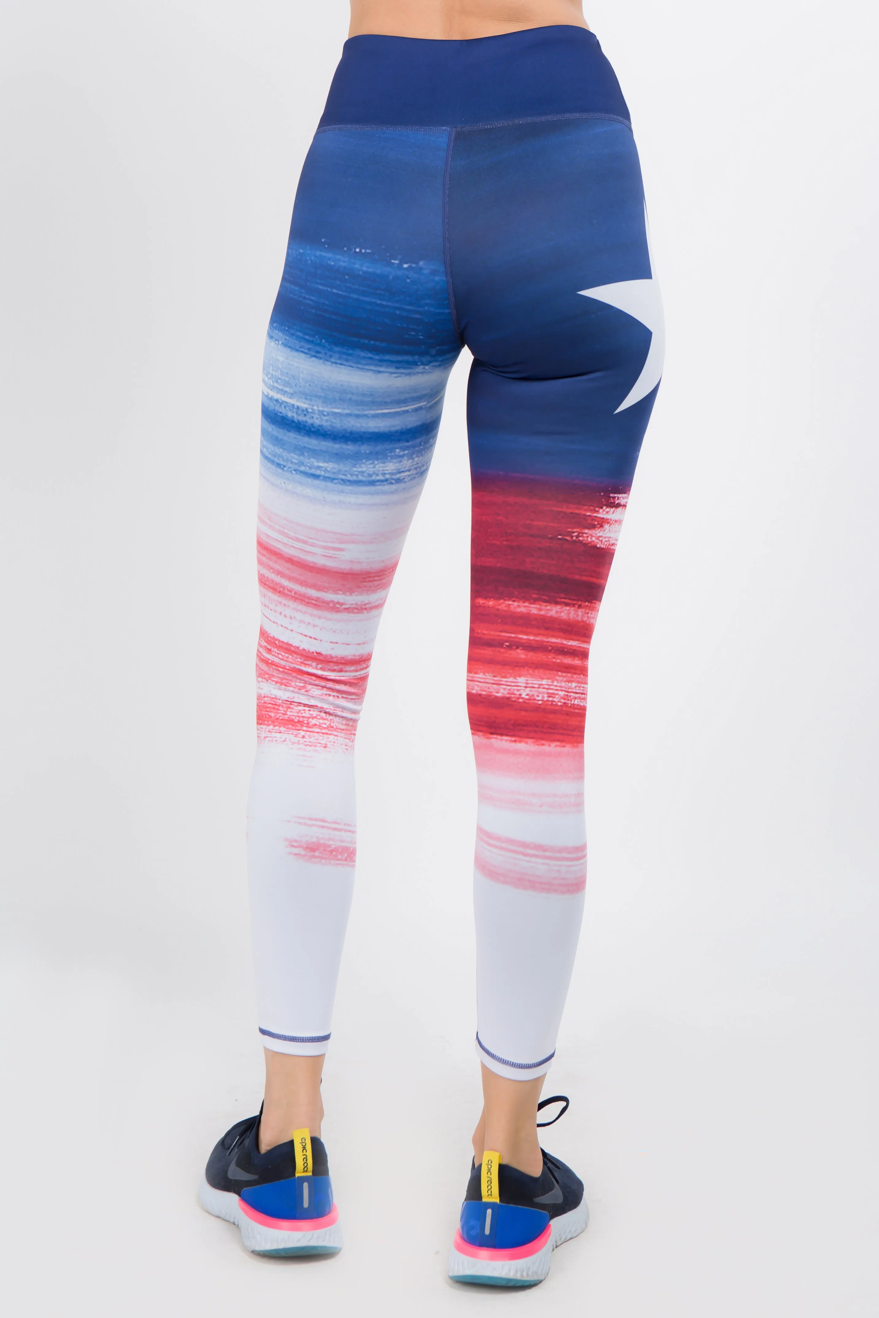 Active Red, White, & Blue Star Graphic Leggings