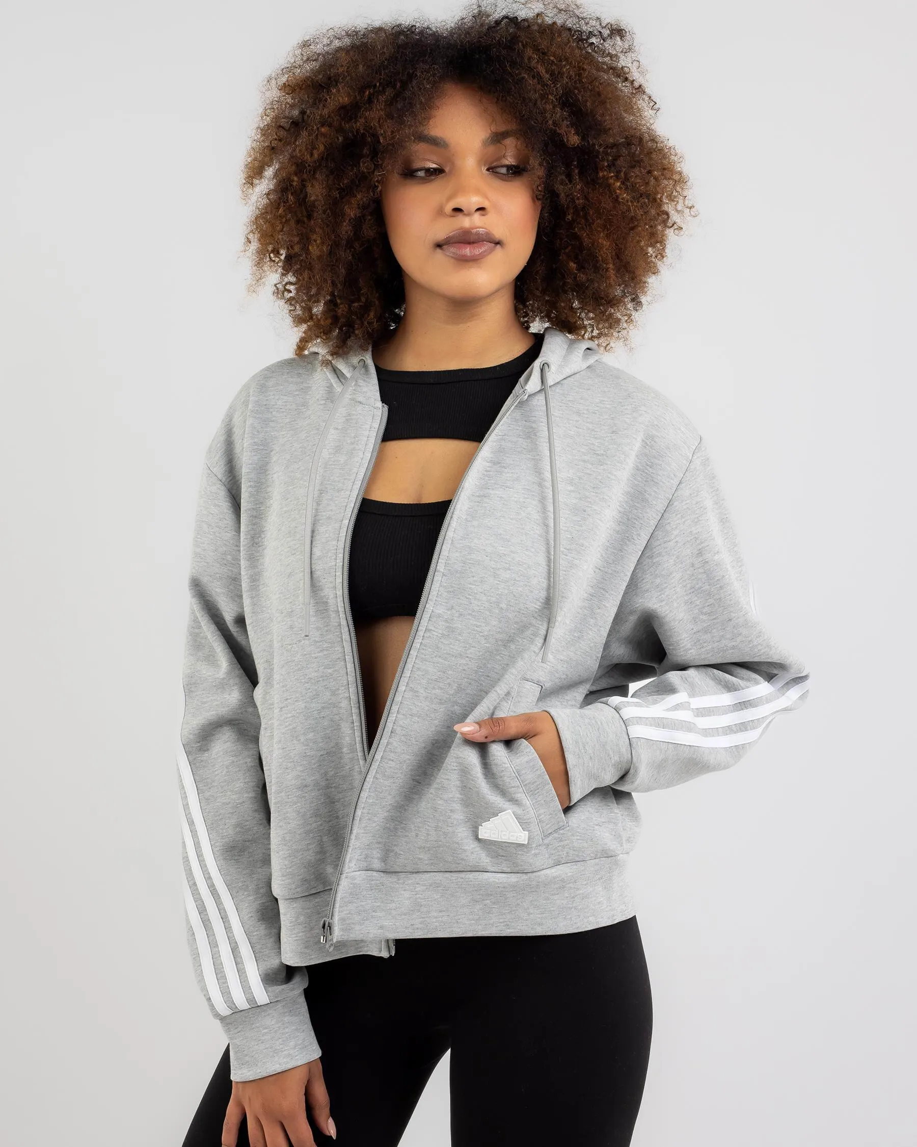 adidas Future Icons 3 Stripes Zip Through Hoodie