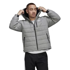 adidas Originals Mens Polar Land Insulated Padded Hooded Jacket Medium Grey Heather/Black