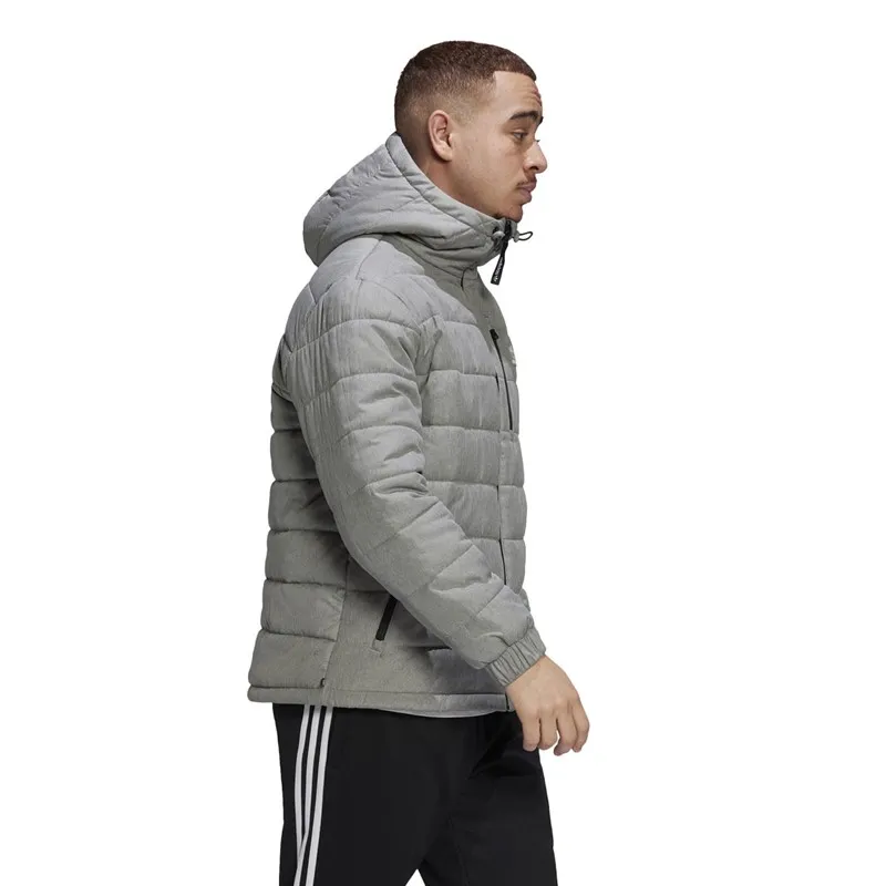 adidas Originals Mens Polar Land Insulated Padded Hooded Jacket Medium Grey Heather/Black