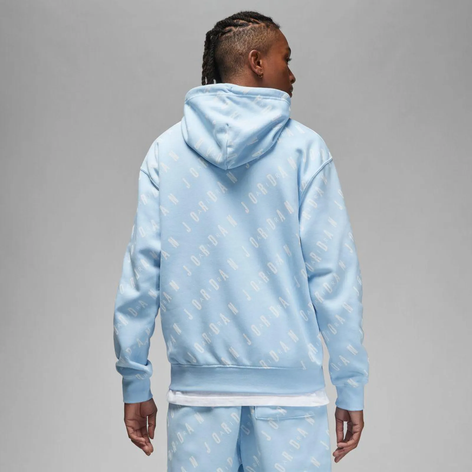 Air Jordan Essentials Multi Logo Fleece Hoodie ''Ice Blue''