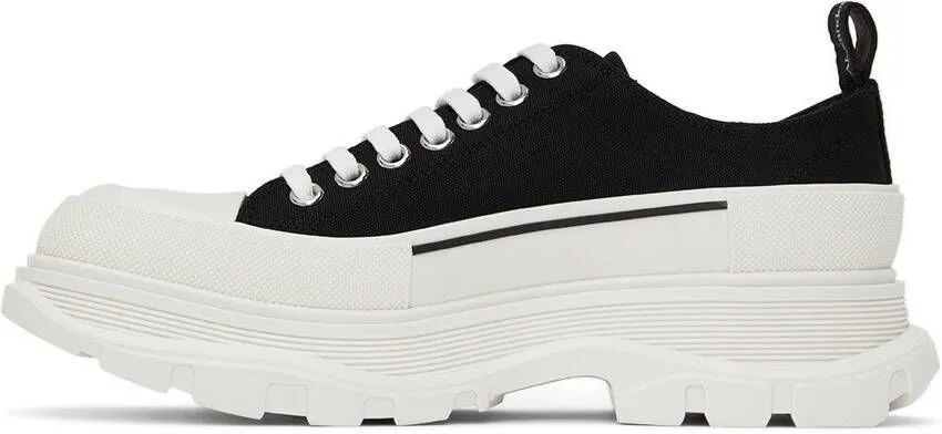 Alexander McQueen Black & White Tread Slick Sneakers