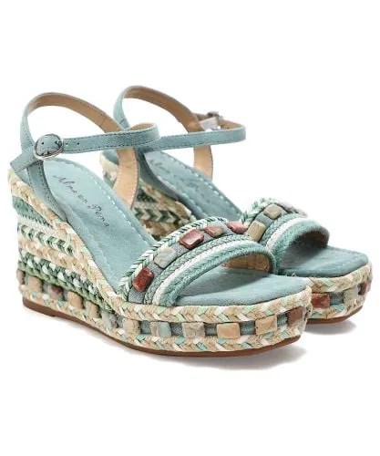 Alma en Pena Esmeralda Suede Wedge Sandals | Jules B