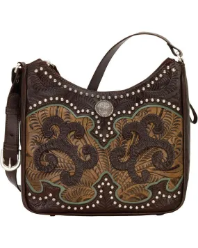 American West Women's Hand Tooled Concealed Carry Shoulder Bag