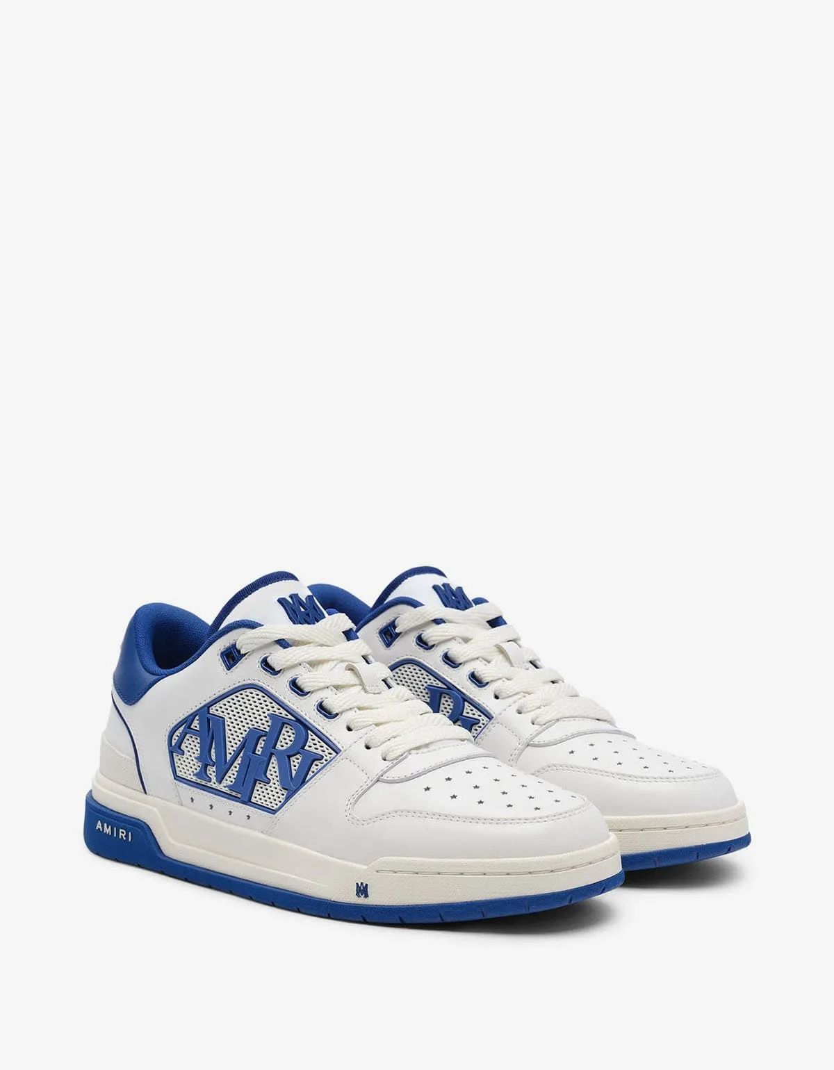 Amiri Classic Low White & Blue Trainers