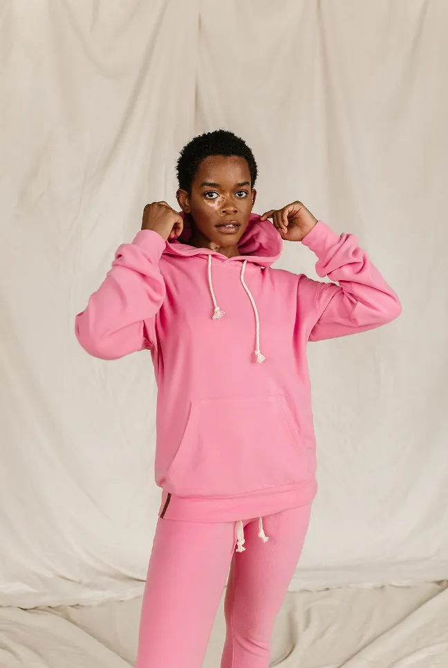 Ampersand Avenue Performance Fleece University Hoodie - Pink Tulip