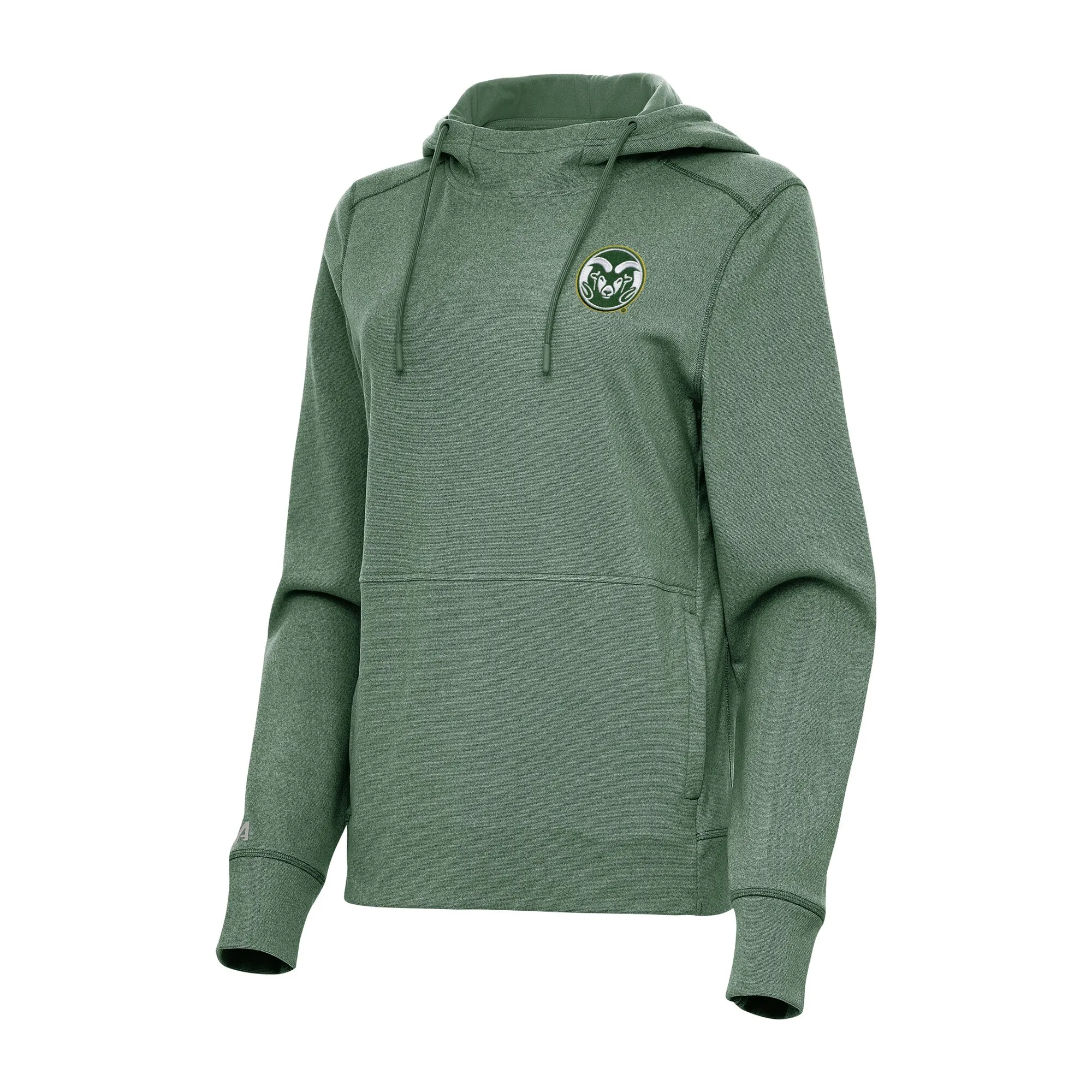 Antigua Colorado State Rams Women's Heather Green Justice Pullover Hoodie