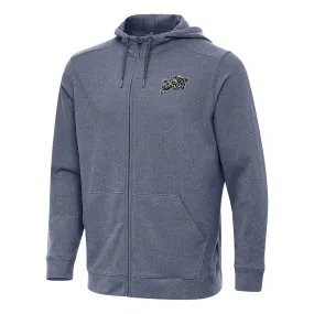 Antigua Navy Midshipmen Heather Navy Effortless Full-Zip Hoodie Jacket