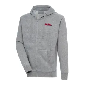 Antigua Ole Miss Rebels Heather Gray Big & Tall Victory Full-Zip Hoodie Jacket