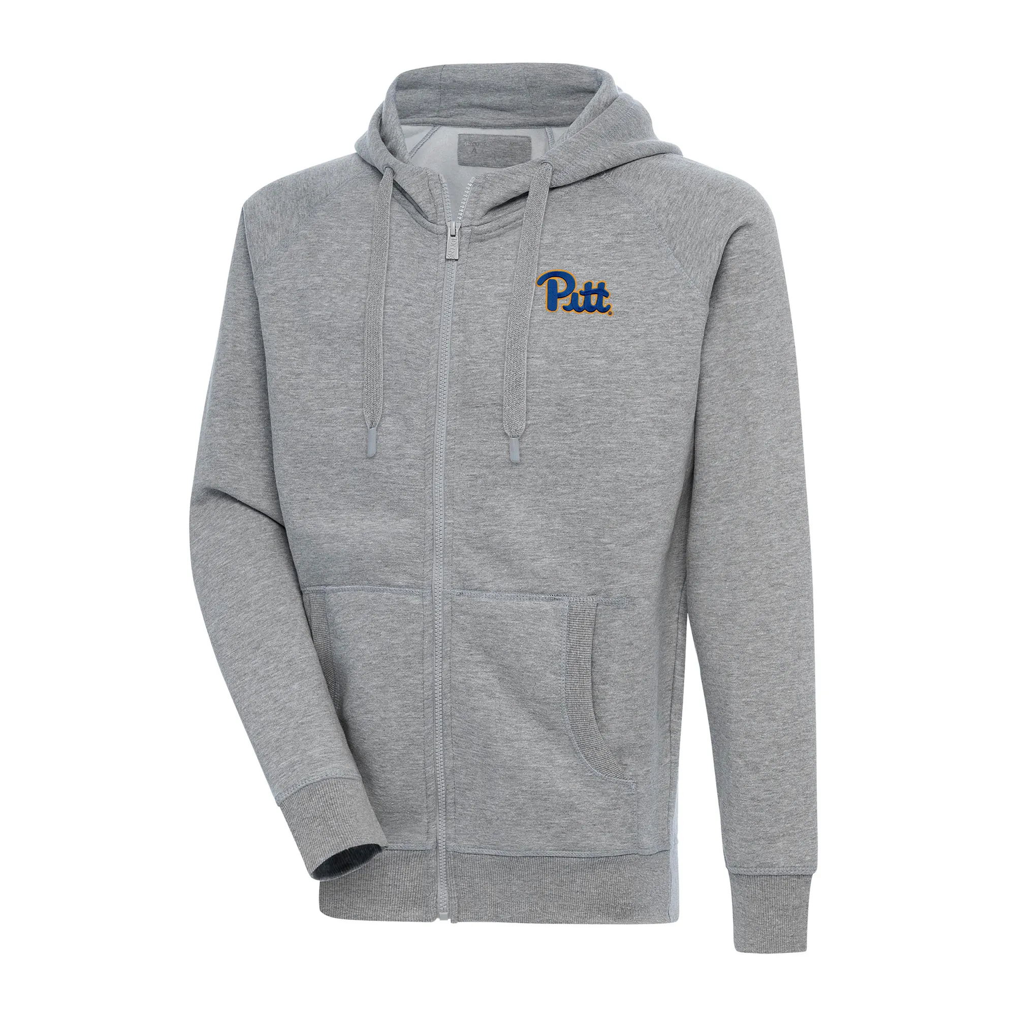 Antigua Pitt Panthers Heather Gray Big & Tall Victory Full-Zip Hoodie Jacket