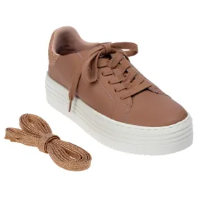      As Is Joy Performance Comfort Leather Sneakers with Podiatric Insole     