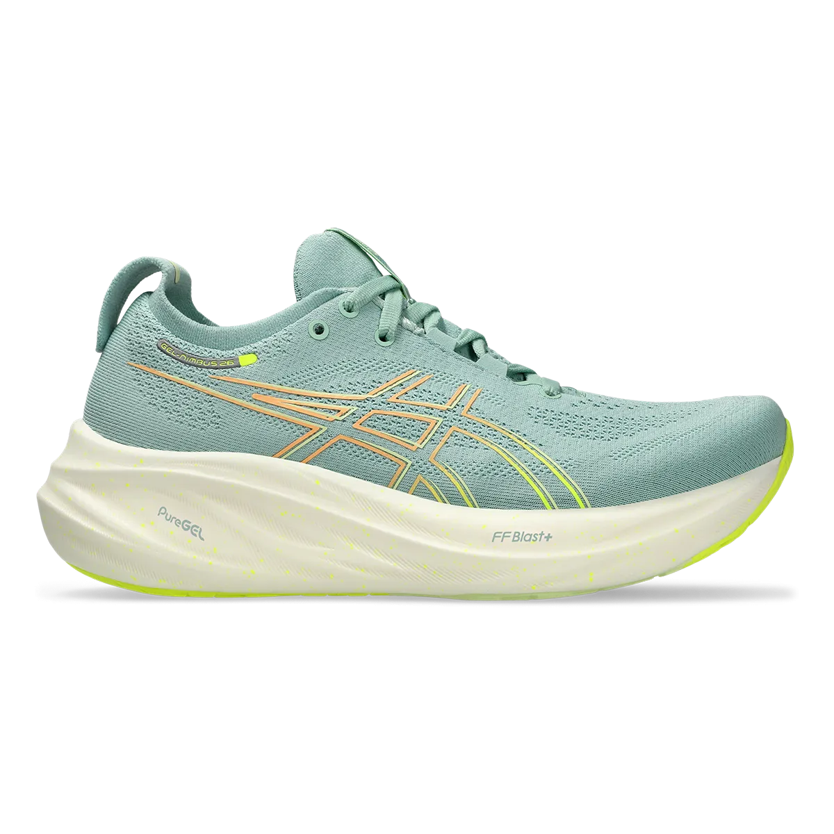 Asics Gel Nimbus 26 - Light Celadon - Safety Yellow