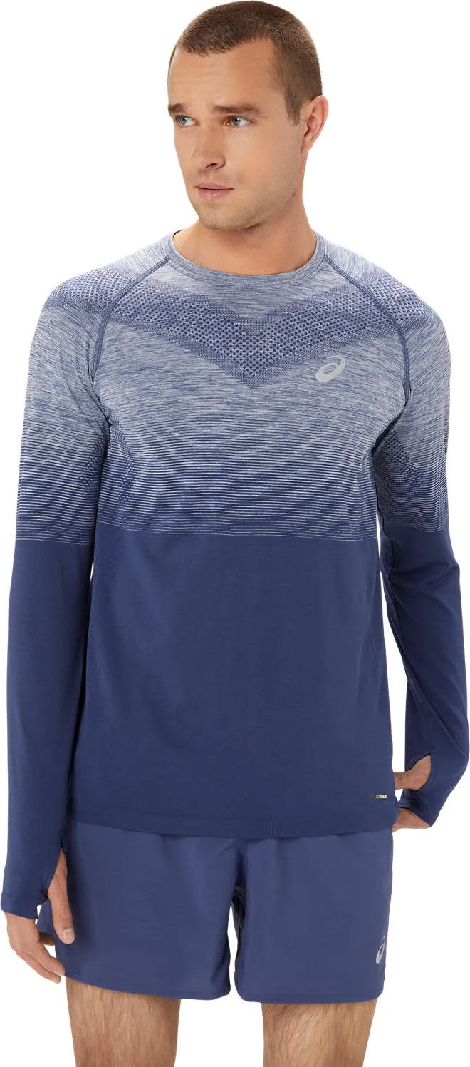 Asics Men's Seamless LS Top Thunder Blue/Denim Blue | Buy Asics Men's Seamless LS Top Thunder Blue/Denim Blue here | O