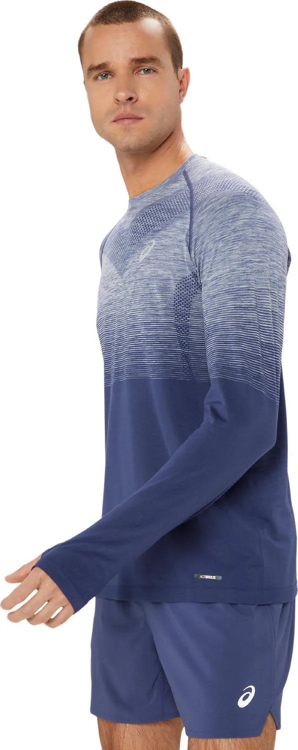 Asics Men's Seamless LS Top Thunder Blue/Denim Blue | Buy Asics Men's Seamless LS Top Thunder Blue/Denim Blue here | O