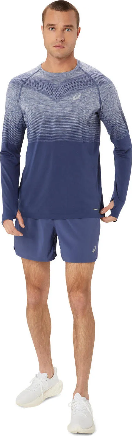 Asics Men's Seamless LS Top Thunder Blue/Denim Blue | Buy Asics Men's Seamless LS Top Thunder Blue/Denim Blue here | O