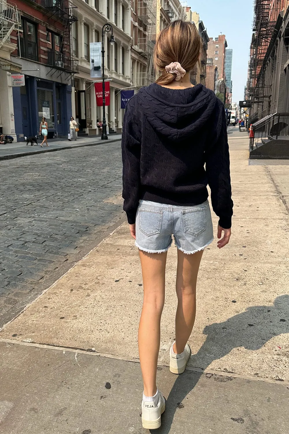 Ayla Cable Knit Zip-Up Hoodie