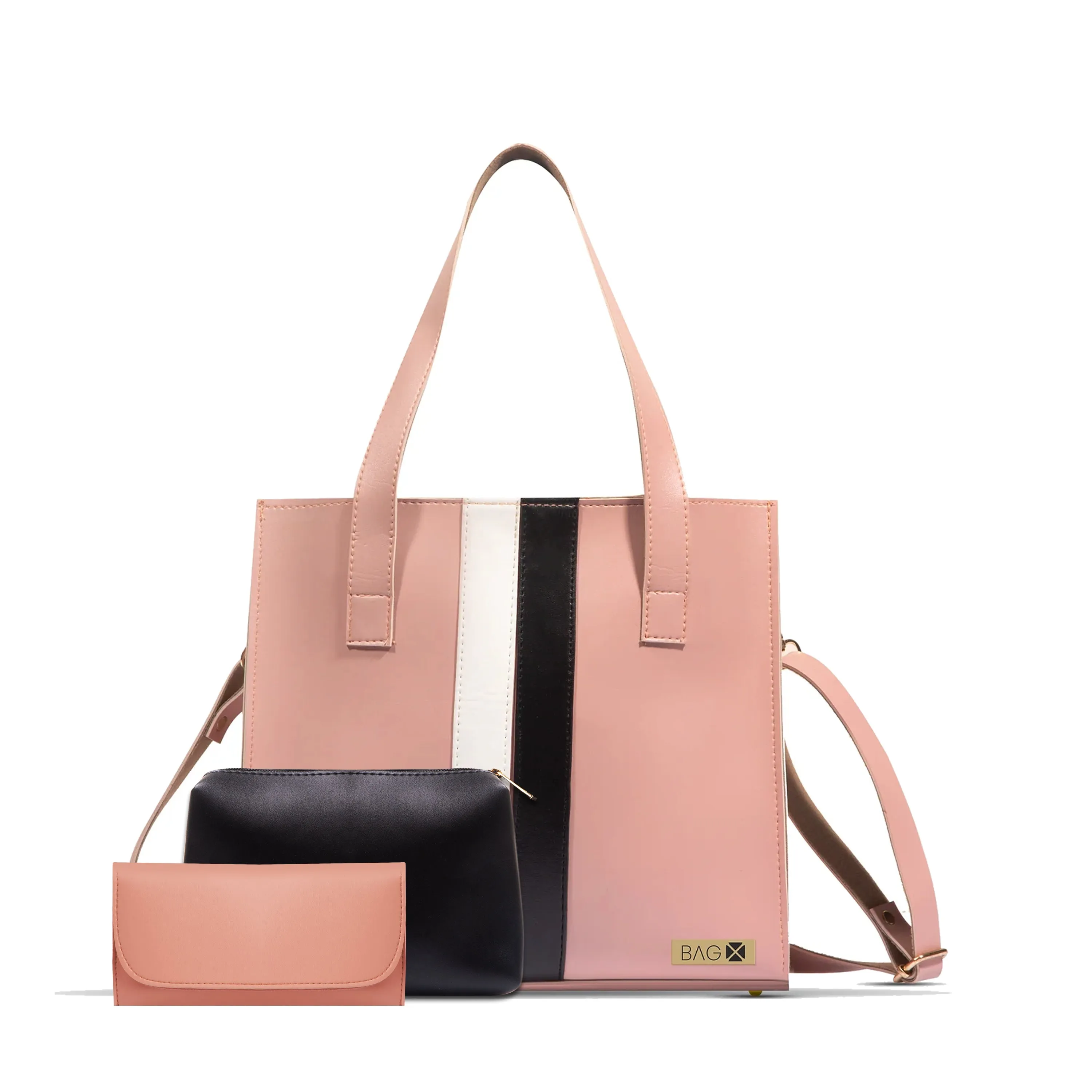 Baku 3Pcs shoulder bag pink