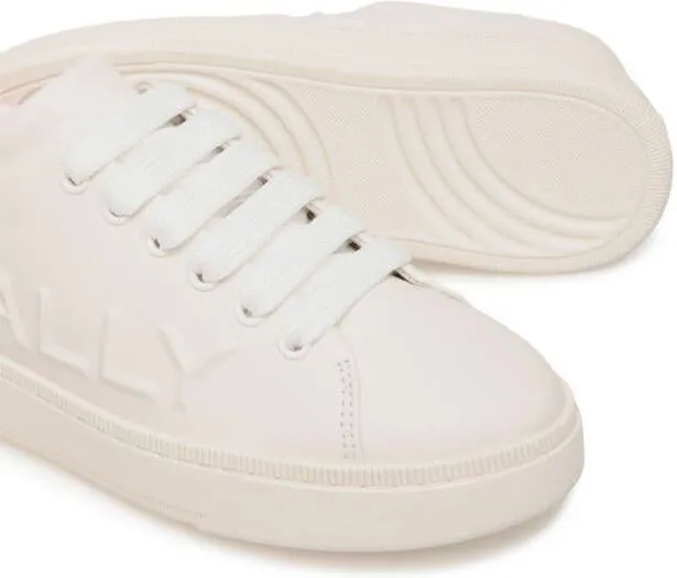 Bally logo-embossed leather sneakers White