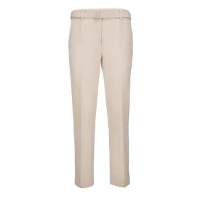 Bally Womens Straight Smart Trousers in Beige