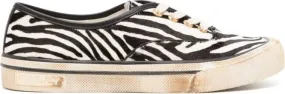 Bally zebra-print lace-up sneakers Black