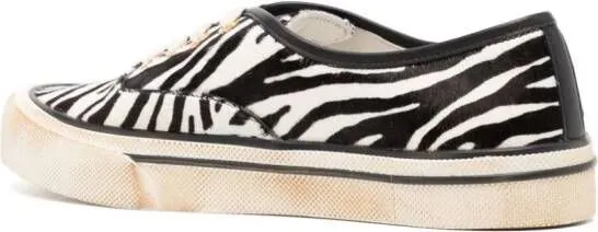 Bally zebra-print lace-up sneakers Black