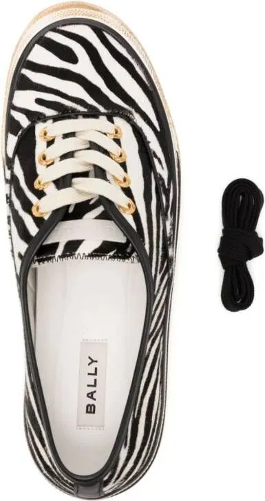 Bally zebra-print lace-up sneakers Black