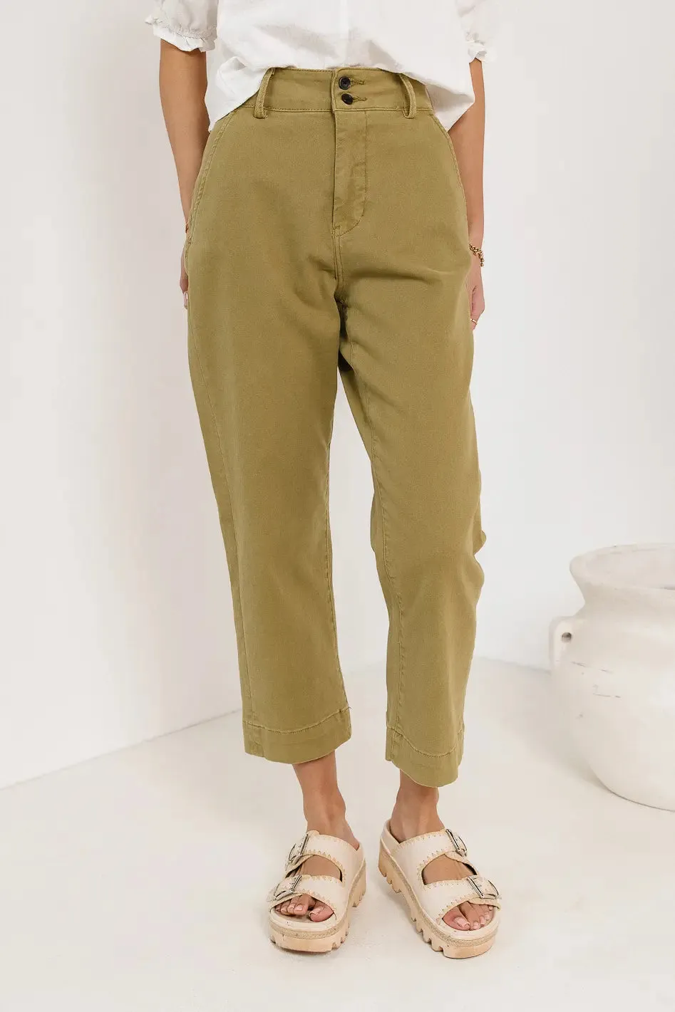 Bella Straight Leg Jeans in Moss - FINAL SALE