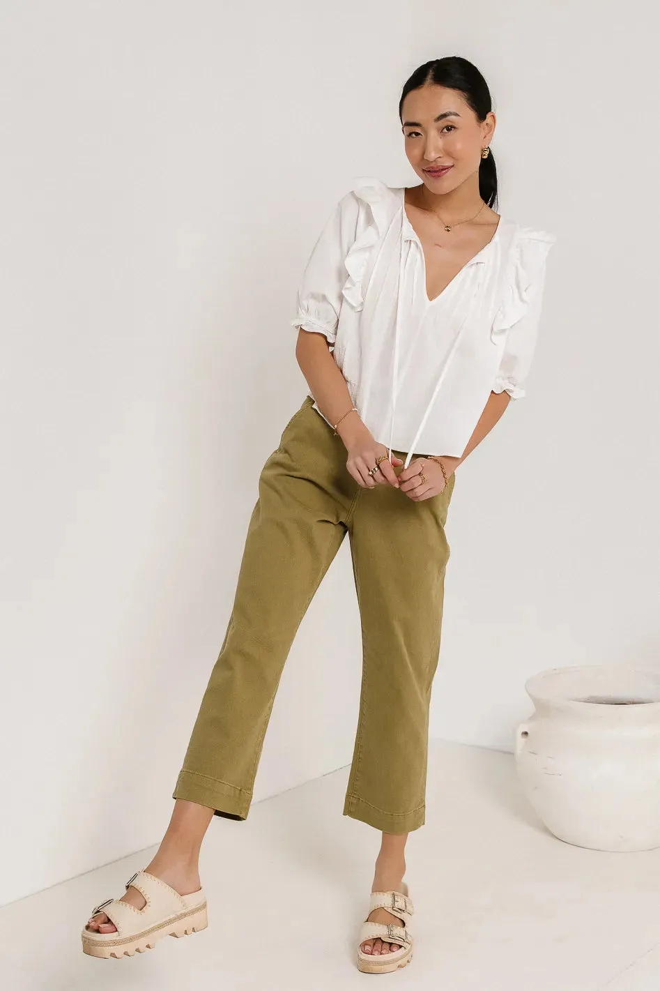 Bella Straight Leg Jeans in Moss - FINAL SALE