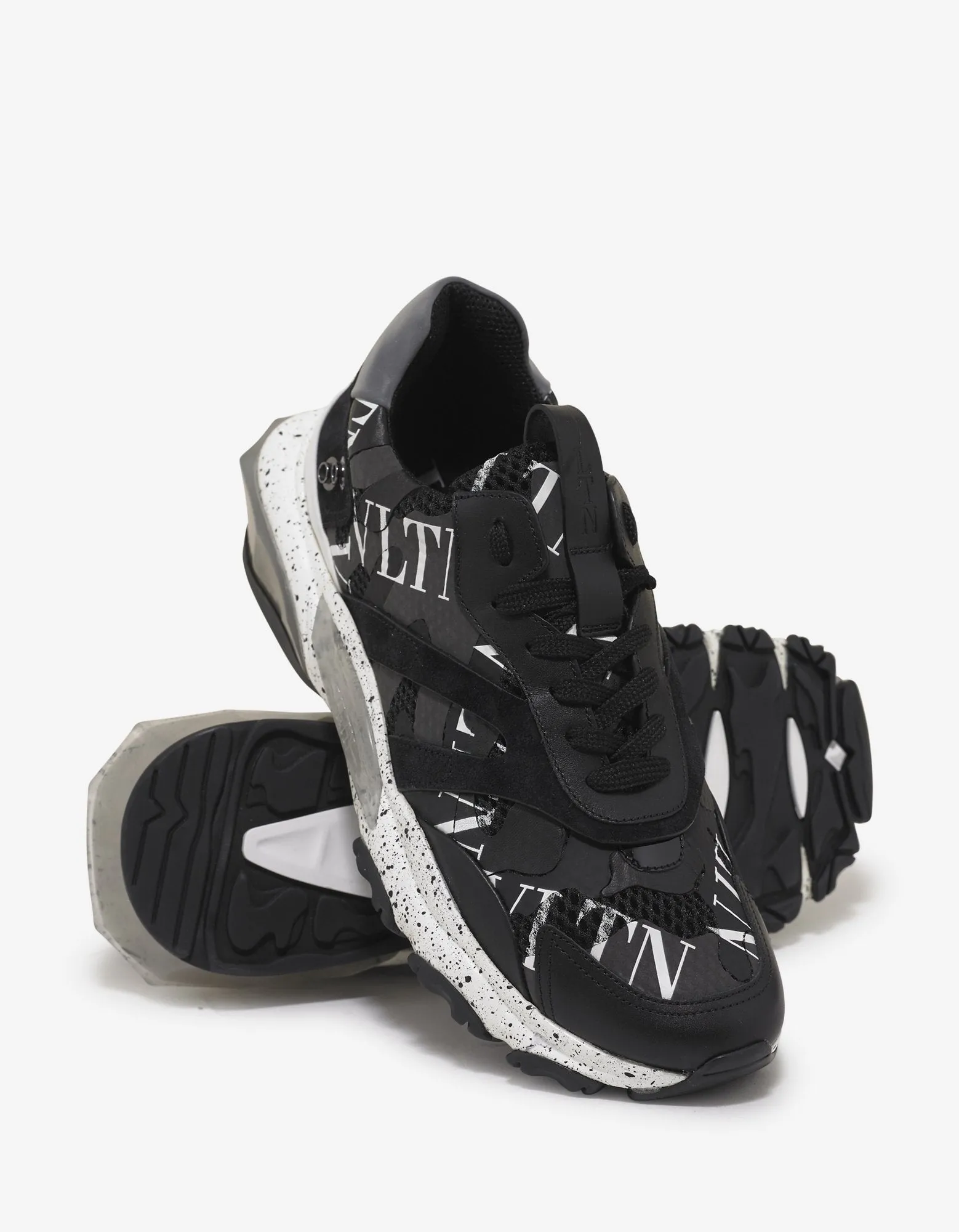 Black VLTN Camo Bounce Trainers with Attachment