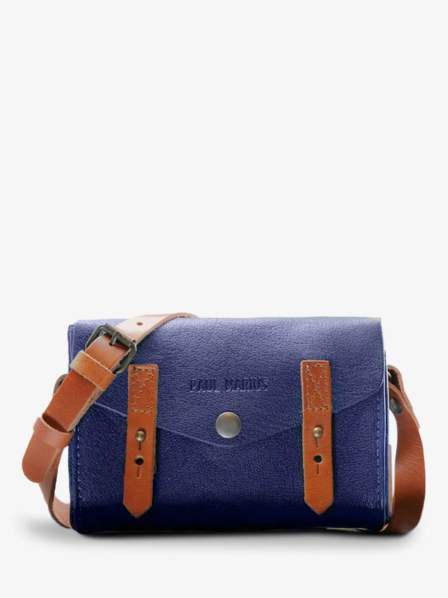 Blue Leather Shoulder Bag - Le Mini Indispensable Egyptian Blue | PAUL MARIUS