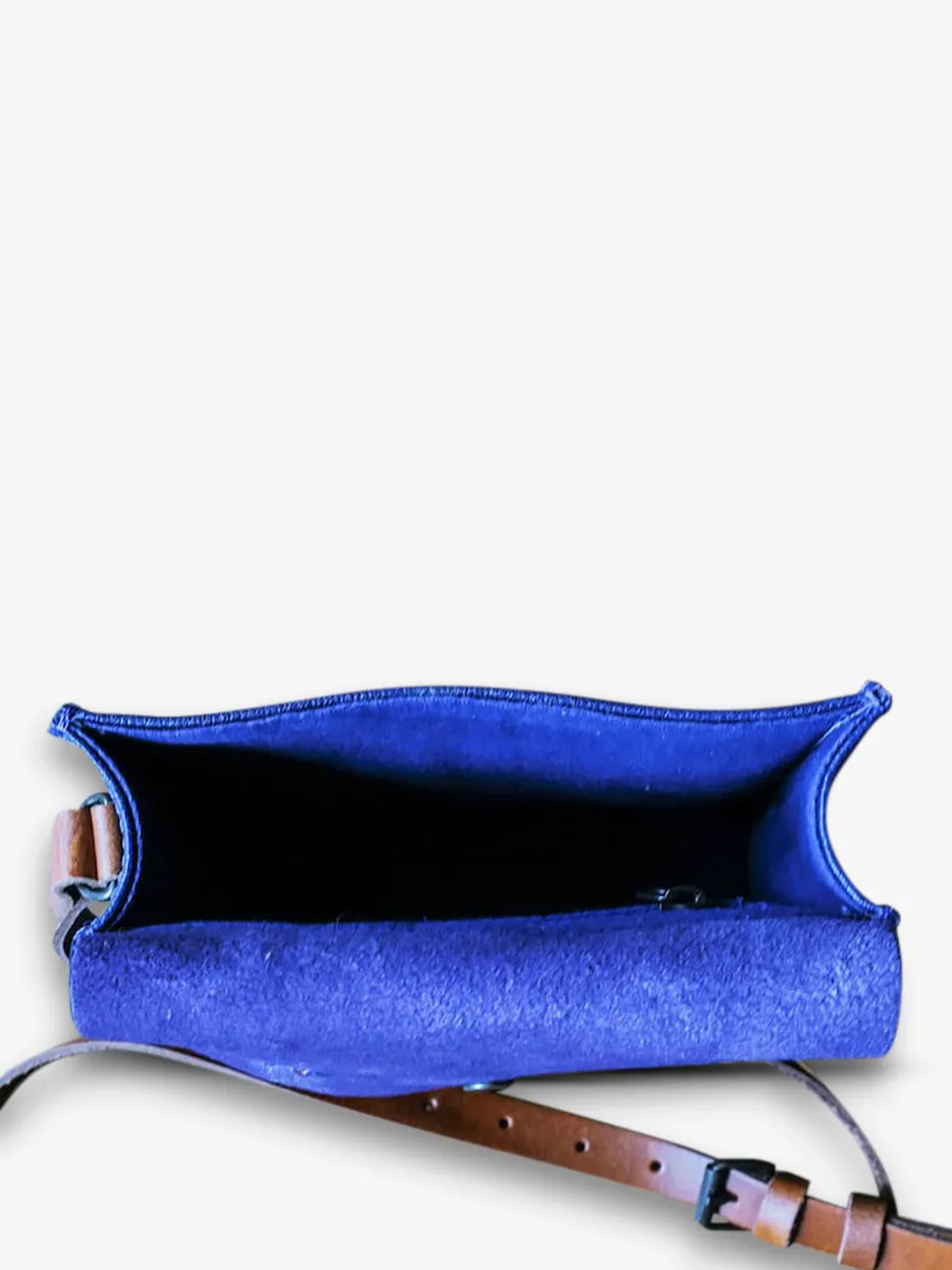 Blue Leather Shoulder Bag - Le Mini Indispensable Egyptian Blue | PAUL MARIUS