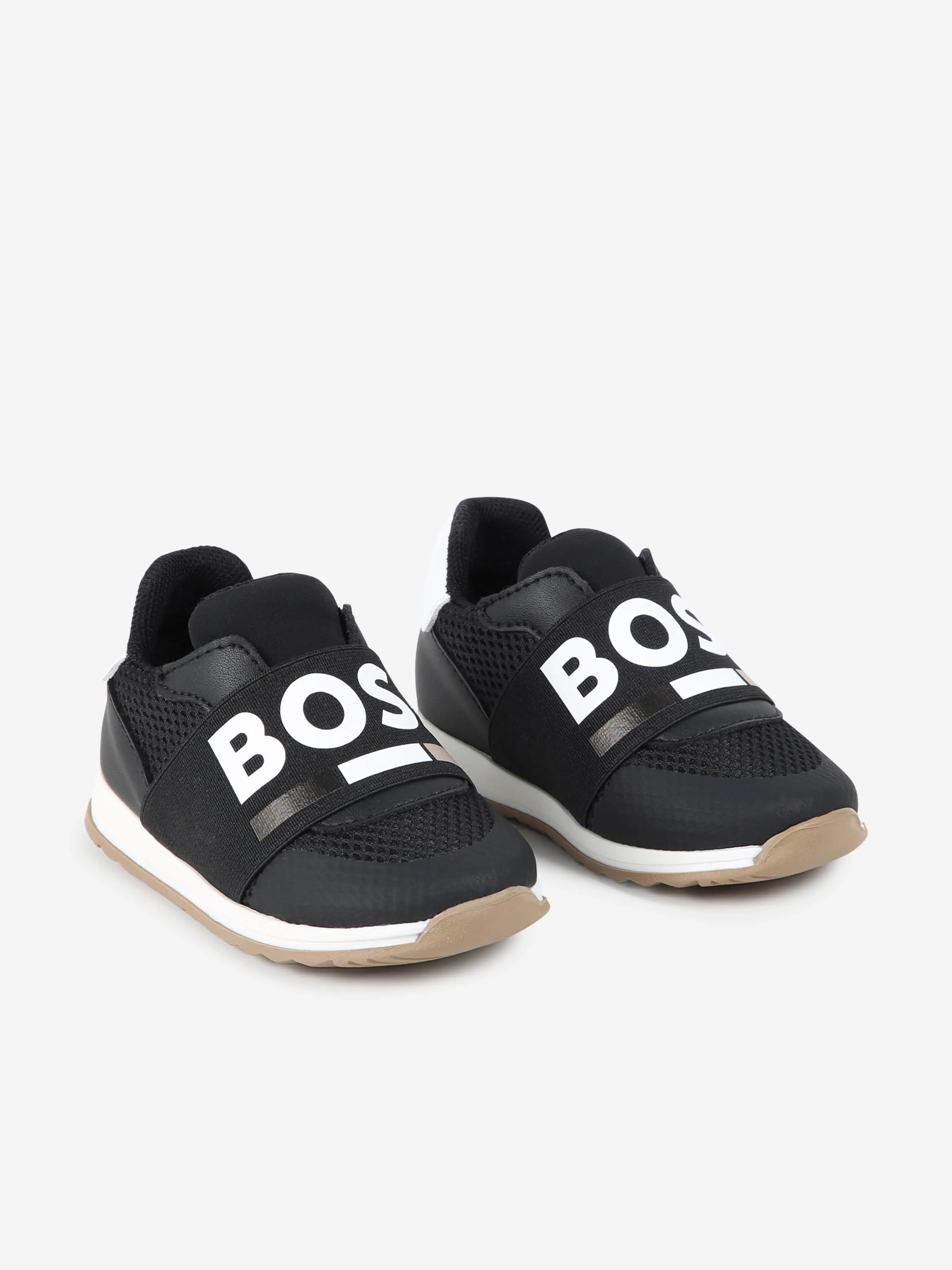 BOSS Boys Logo Trainers in Black