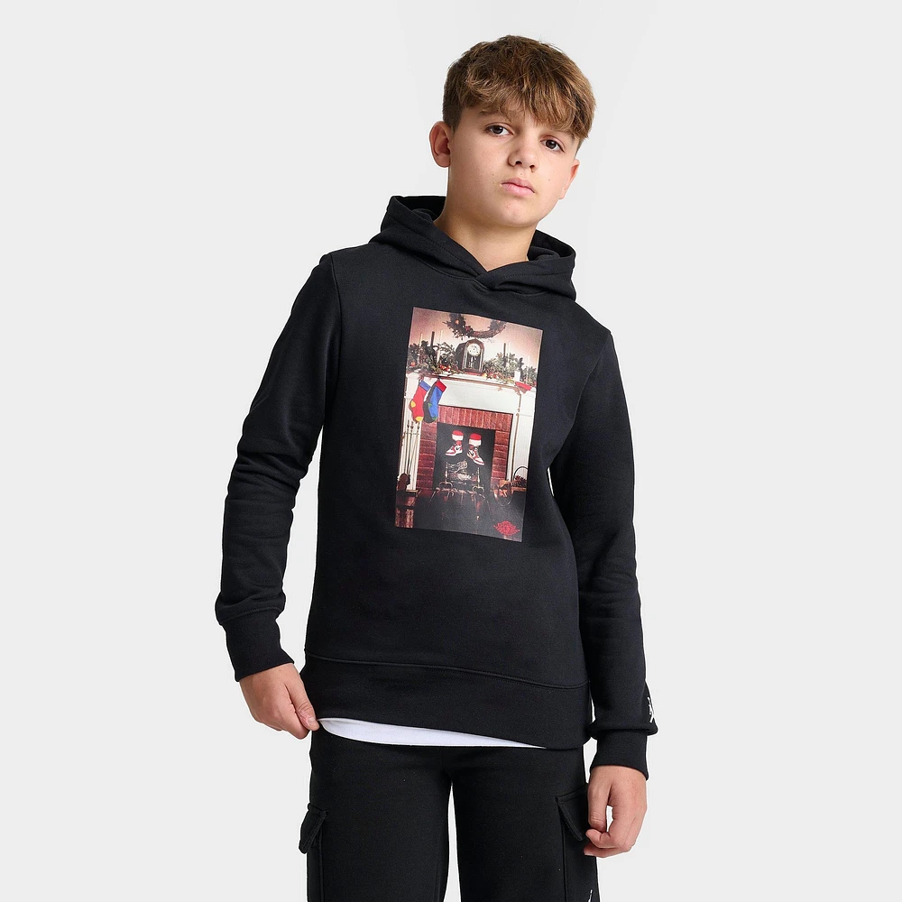 Boys' Jordan Jumpman Chimney Graphic Fleece Pullover Hoodie