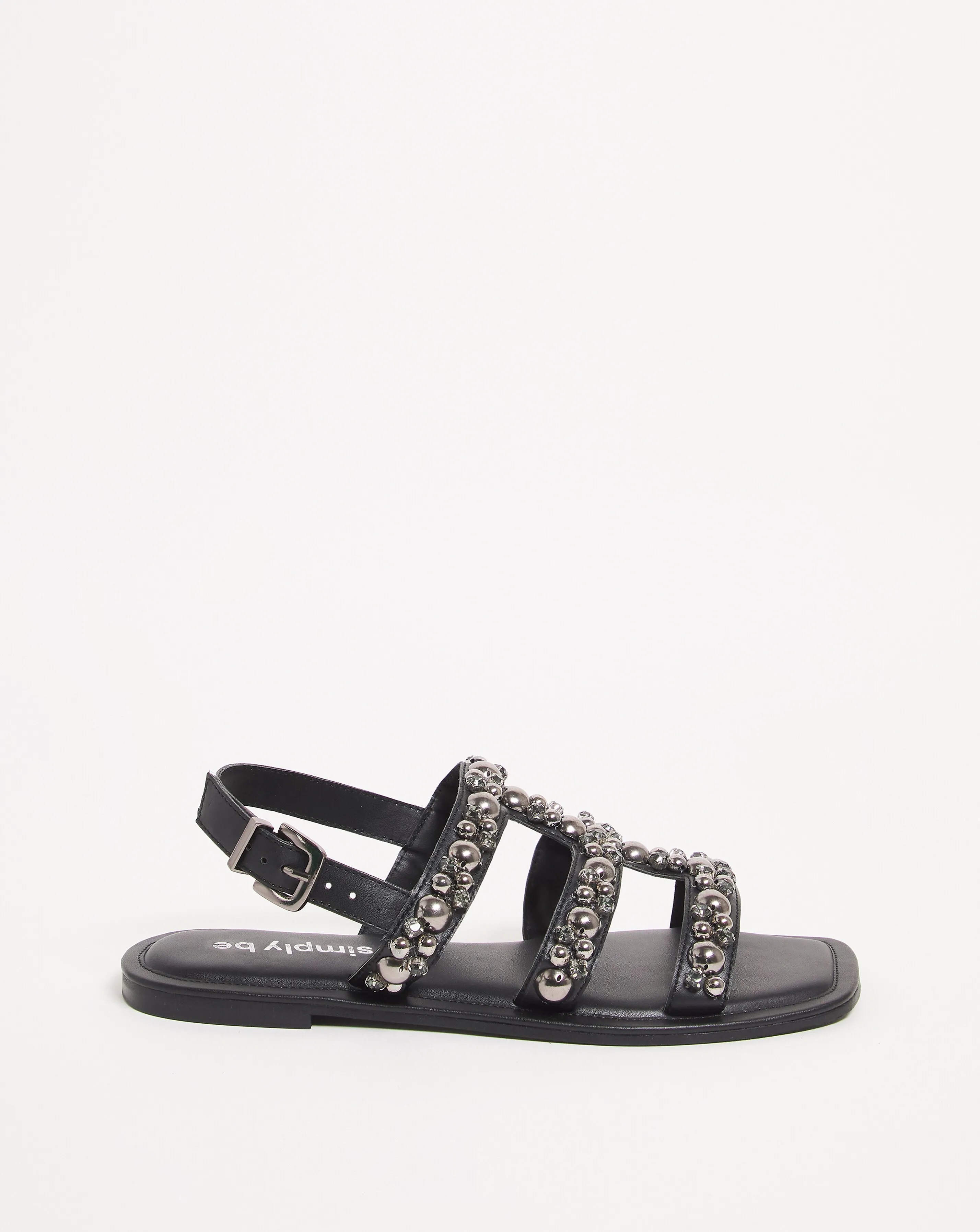 Breezy Pearl Encrusted Sandals Extra Wide Fit | Simply Be