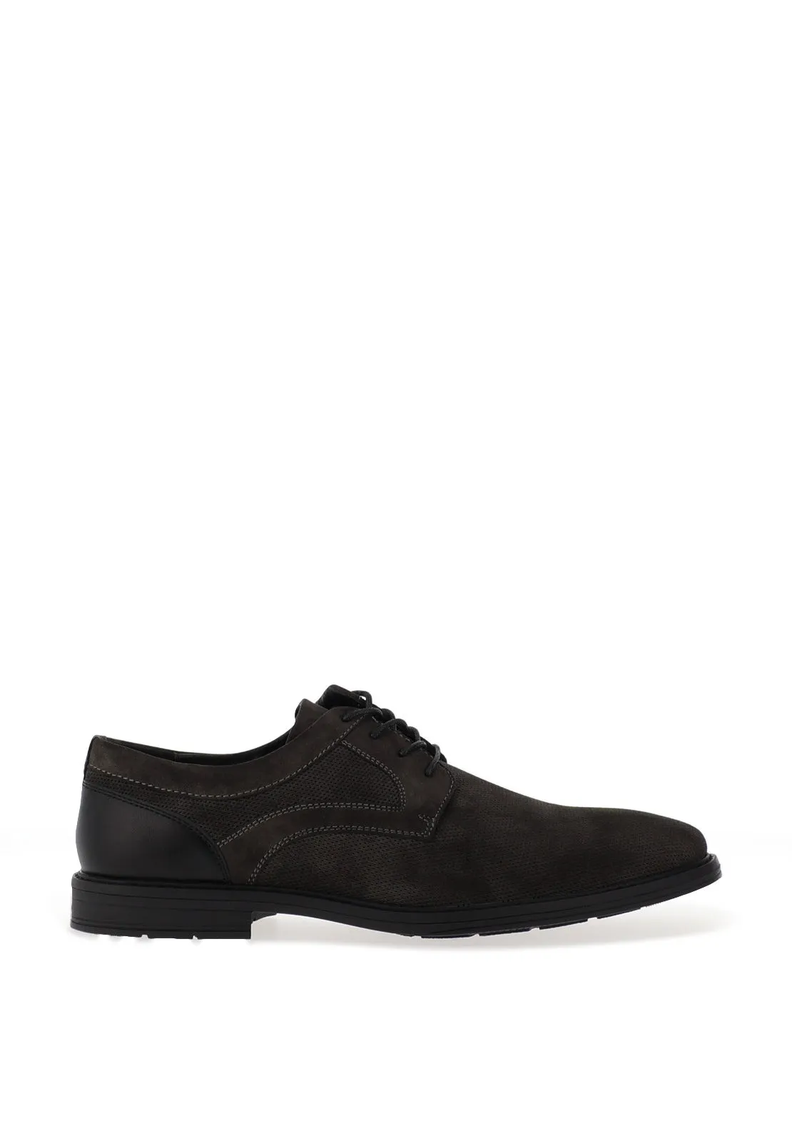 Brent Oamaru Textured Laced Shoes, Dark Grey