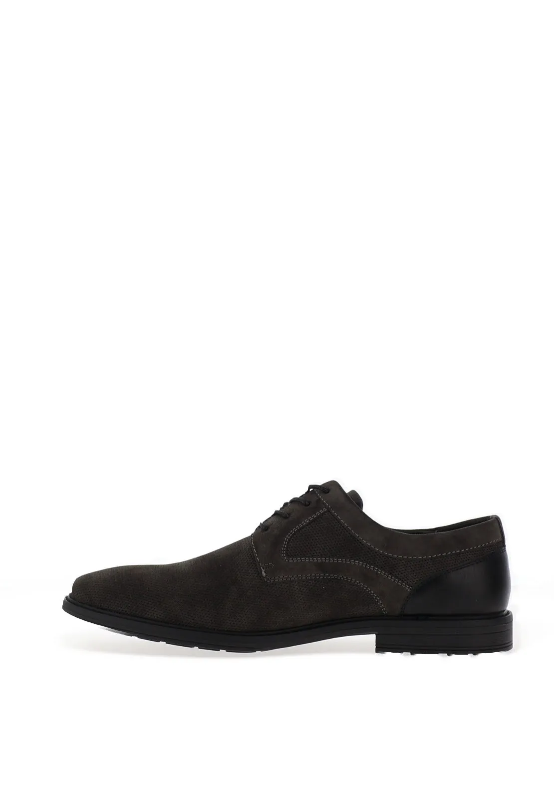 Brent Oamaru Textured Laced Shoes, Dark Grey