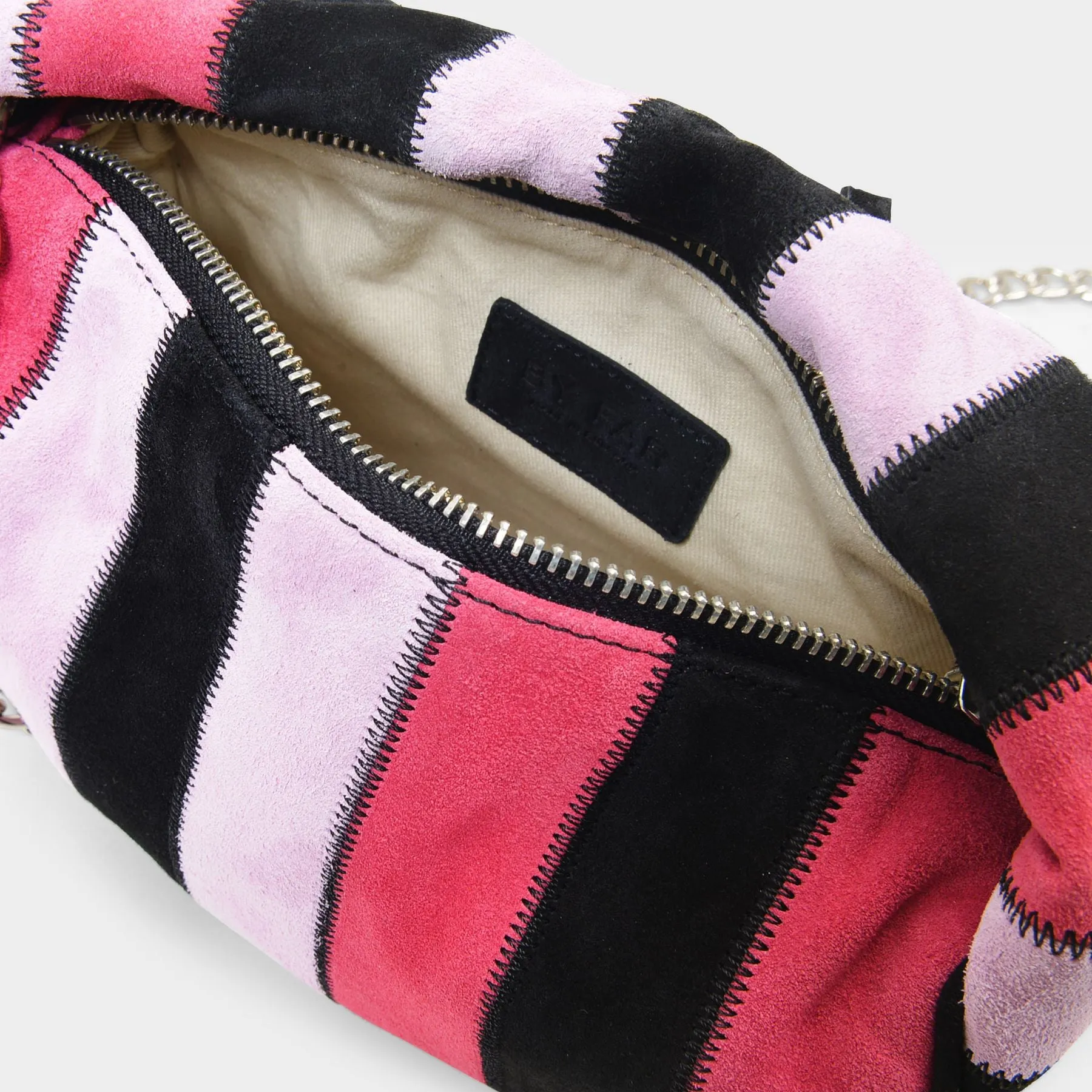 By Far  Baby Cush Bag in Pink Patchwork Leather