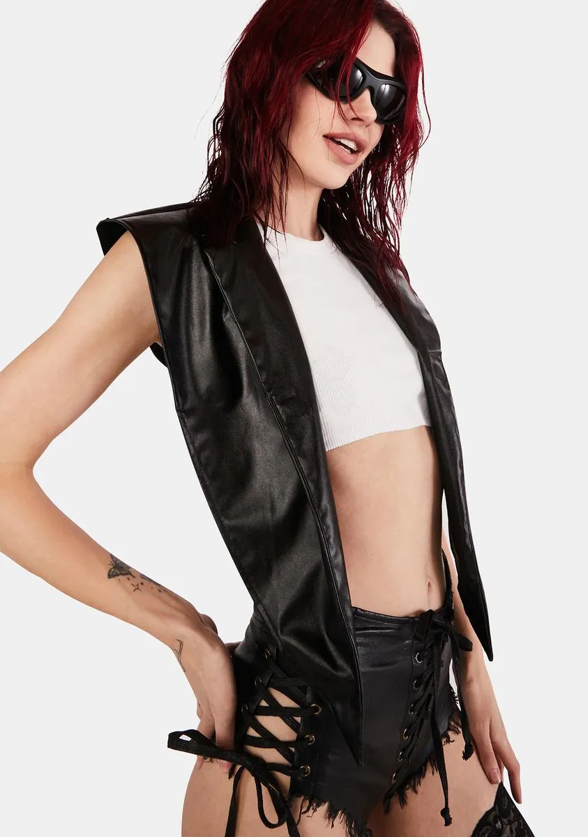 Calling On You Vegan Leather Vest-