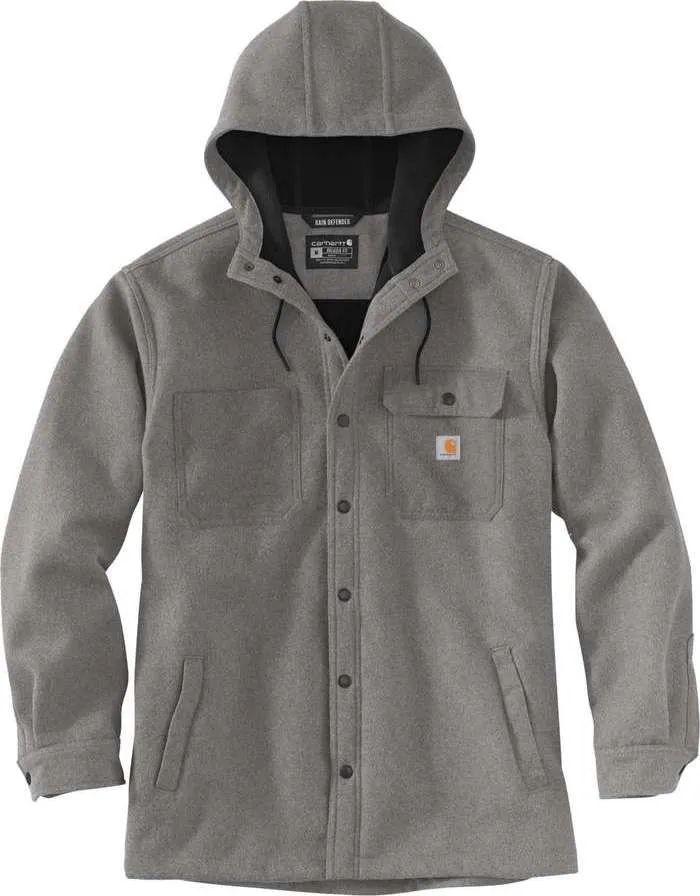 Carhartt Men's Rain Defender Relaxed Fit Heavyweight Hooded Shirt Jacket Black Heather | Buy Carhartt Men's Rain Defen